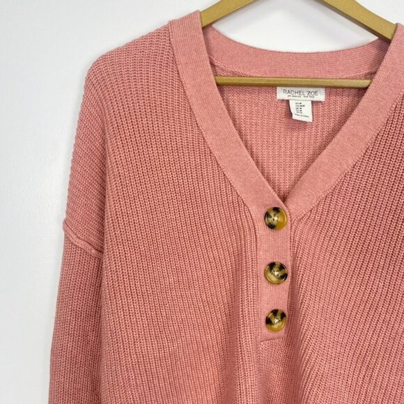 Rachel Zoe Pink Knit V Neck Sweater - Picture 4 of 11